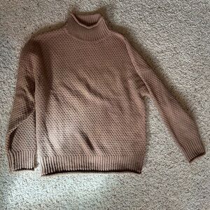 Classic Knit Turtleneck Sweater in Taupe